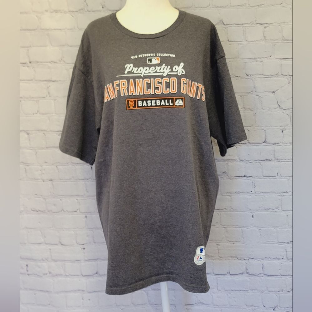 MAJESTIC Authentic SF Giants Gray T Shirt Men's SZ L